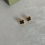 Clover Earrings Black