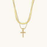 Fiona Layered Gold Initial Letter Necklace